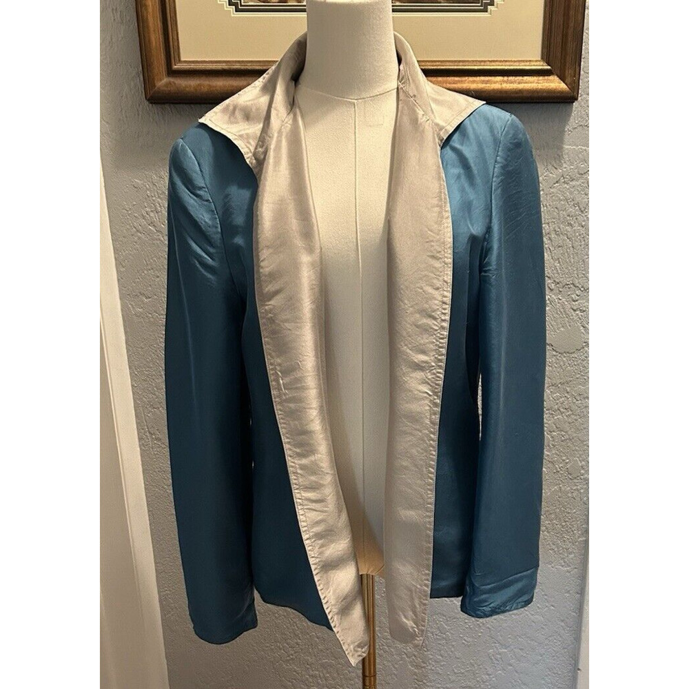 Russell Kemp Blazer SZ 10 100% Silk and Silk Lined Vintage Shoulder Pads Y2K